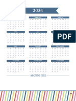 Medium Printable Yearly Calendar Planner Page 7 2024