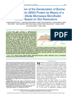 Characterization of The Denaturation of Bovine Serum Albumin BSA Protein by Means of A Differential-Mode Microwave Microfluidic Sensor Based On Slot Resonators