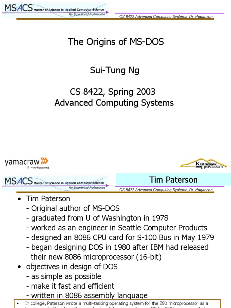 The Origins Of Ms Dos Pdf Dos Video Game Platforms