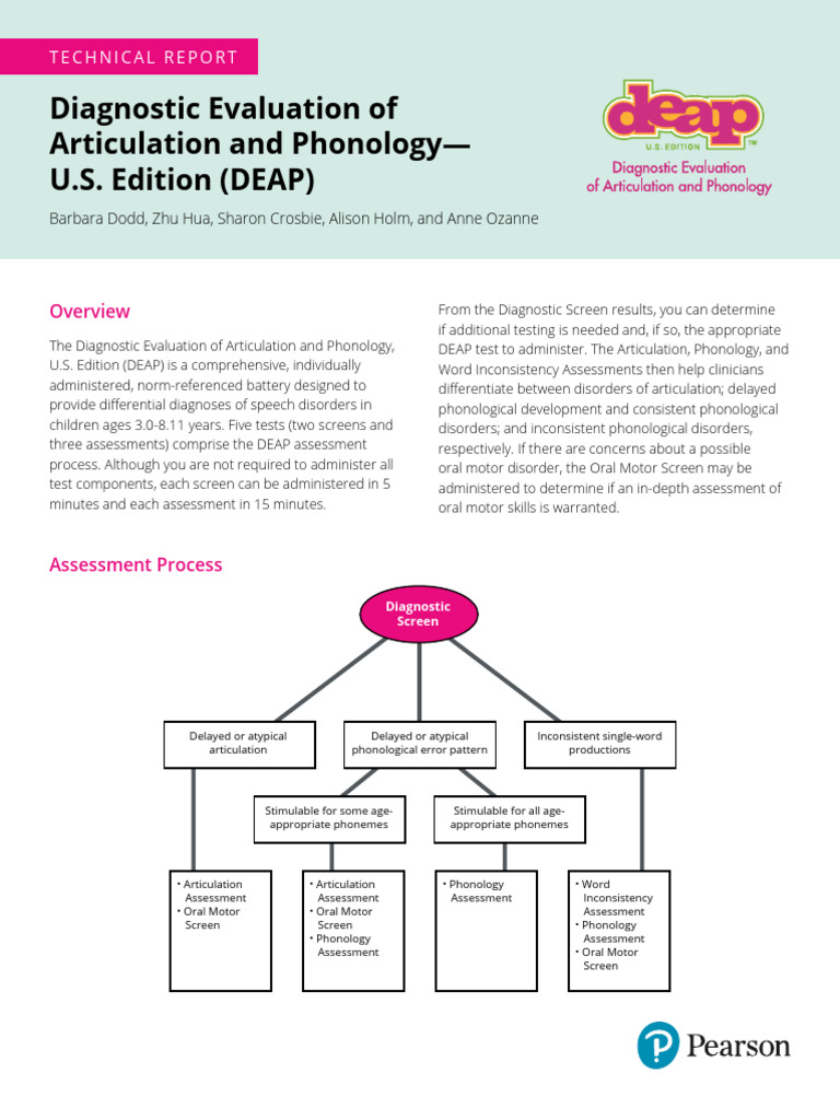 DEAP: Articulation and Phonology Assessment | PDF | Syllable | Phoneme