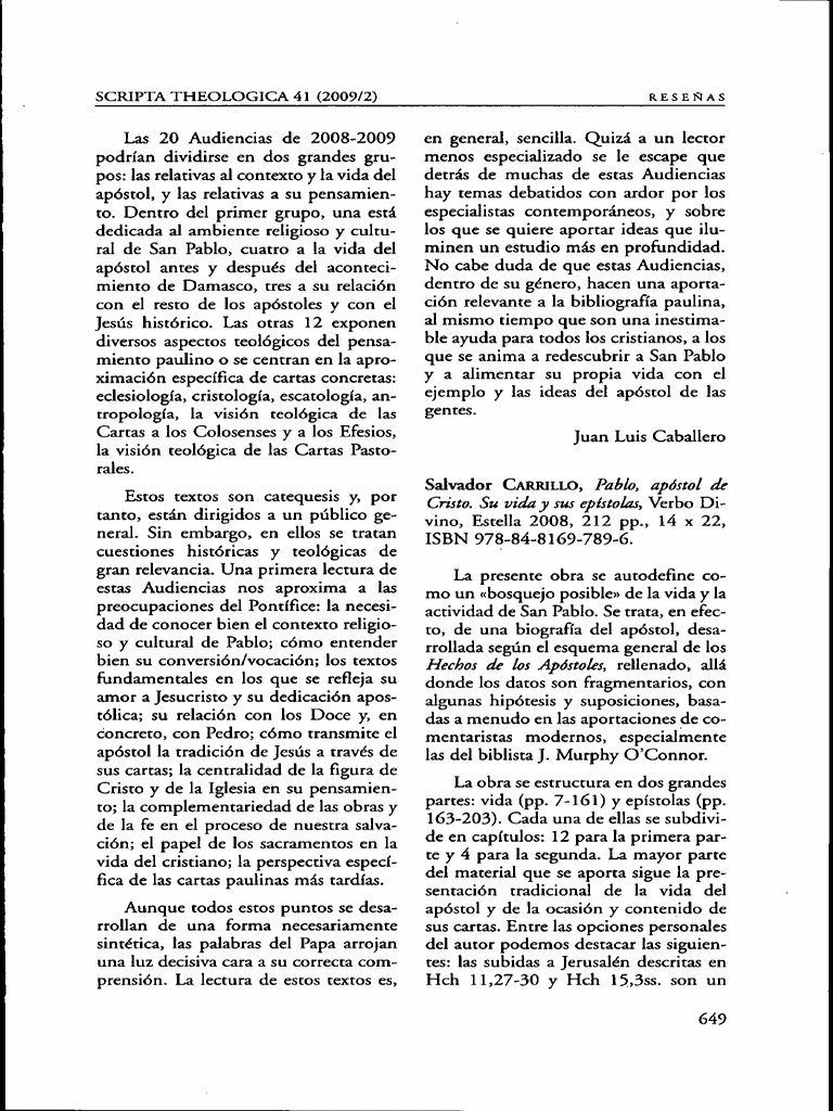 Audiencias y Vida de San Pablo | PDF | Pablo el apóstol | Jesús