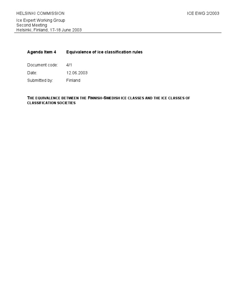 Equivalence of Ice Class Notations | PDF | Glaciology | Ships