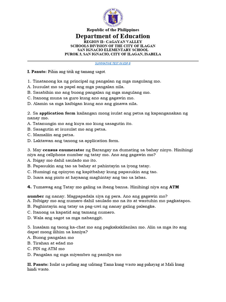 Summative Test Week 4 | PDF