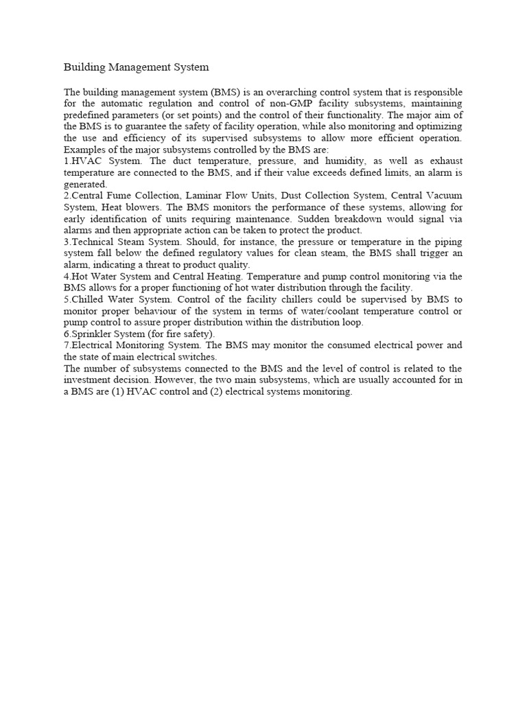 Building Management System | PDF | Technology & Engineering | Computers