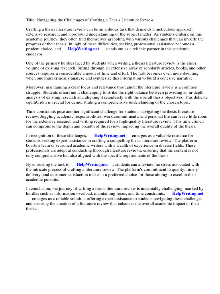 WHAT SHOULD BE INCLUDED IN LITERATURE REVIEW OF THESIS intelligence overview