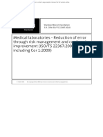 Medical Laboratories - Reduction of Error Through Risk Management and Continual Improvement (ISO/TS 22367:2008, Including Cor 1:2009)