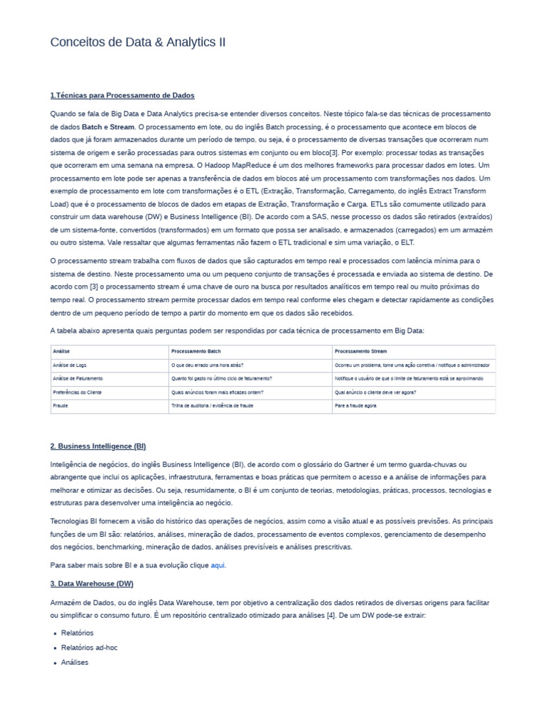 DA Conceitos+de+Data+&+Analytics+II | PDF | Aprendizado de máquina ...