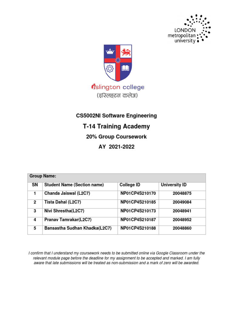 CS5002NI Software Engineering Project | PDF | Information Retrieval ...