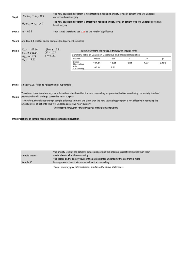 Hypothesis Testing Answer To Problem 1 | PDF | Student's T Test | Tests