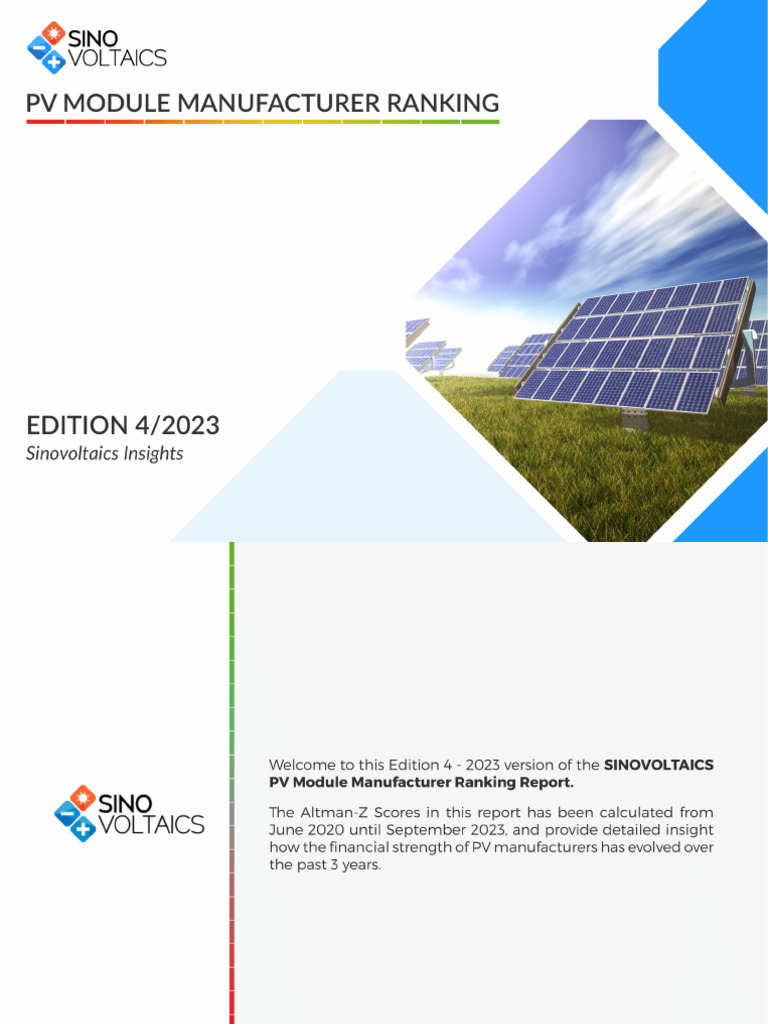 Sinovoltaics Pv Module Ranking