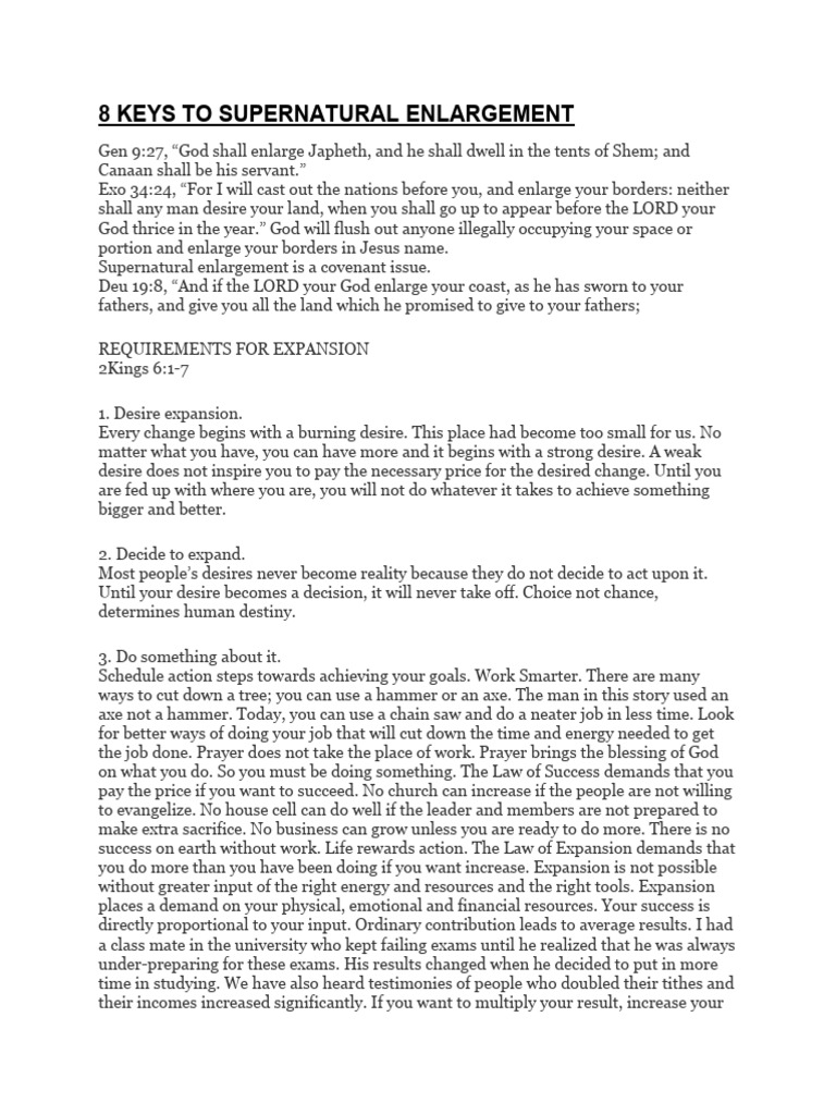 8 Keys to Supernatural Enlargement PDF Prayer Prophet