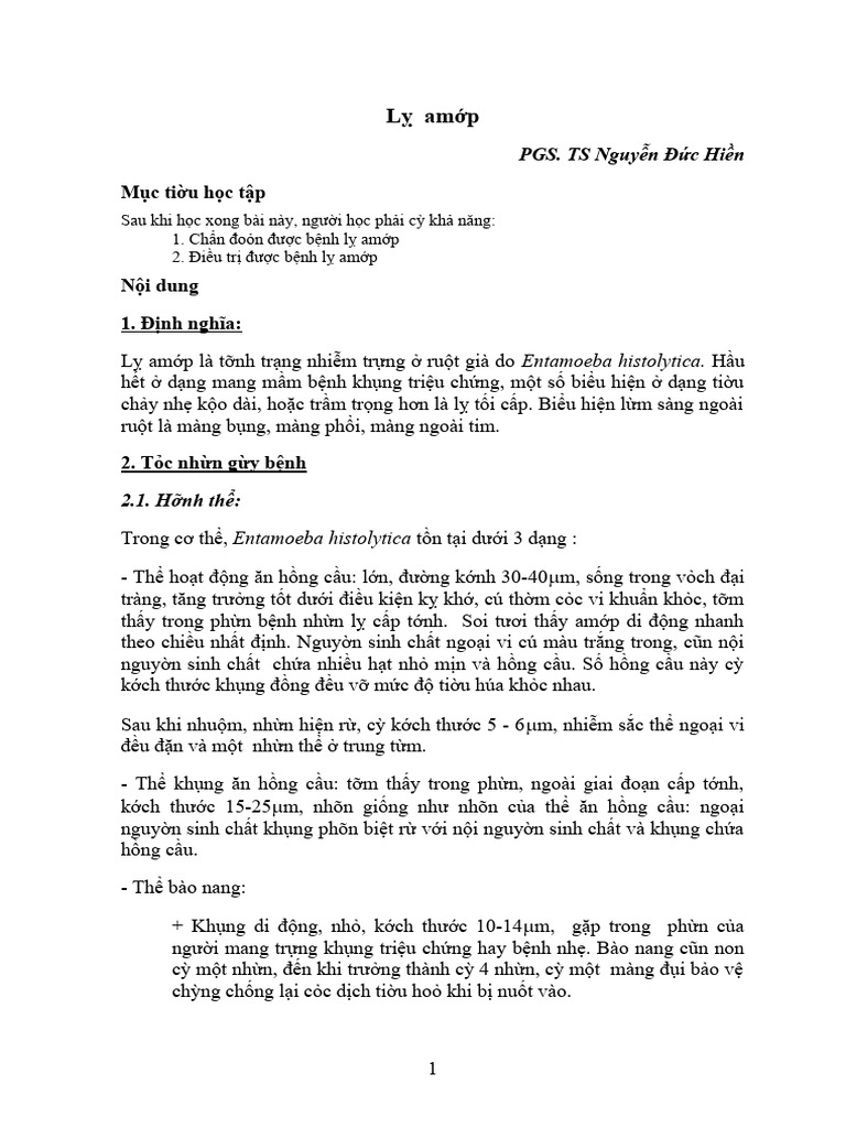 Bệnh lỵ amip | PDF
