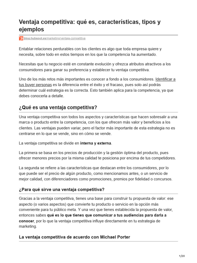 Ventaja Competitiva: Definición y Ejemplos | PDF | Ventaja competitiva ...