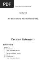 C# Decision and Iteration Constructs.: Course Object Oriented Programming