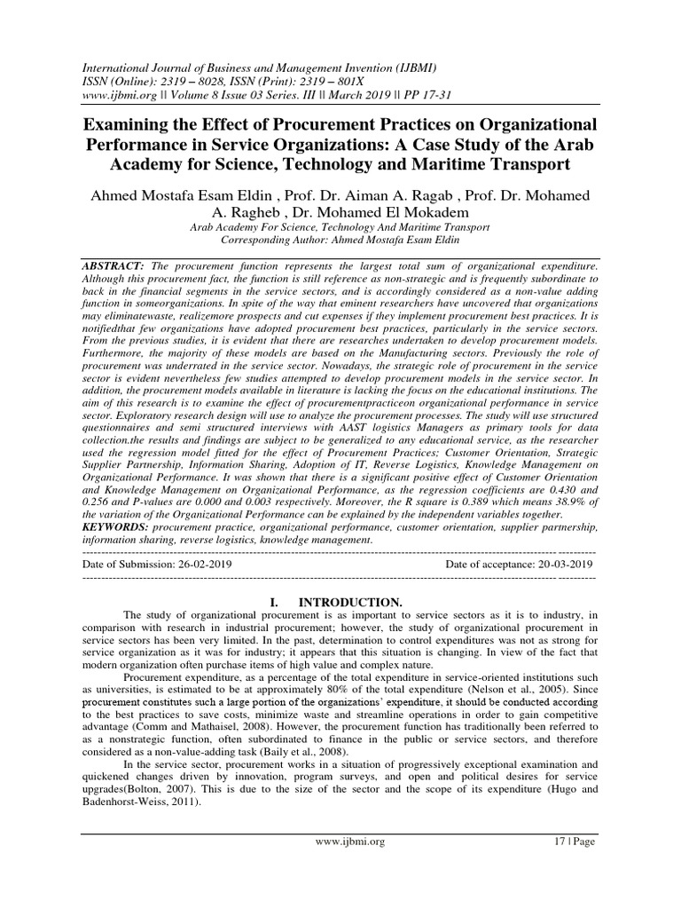 Service Sector Procurement Impact | PDF | Coefficient Of Determination ...
