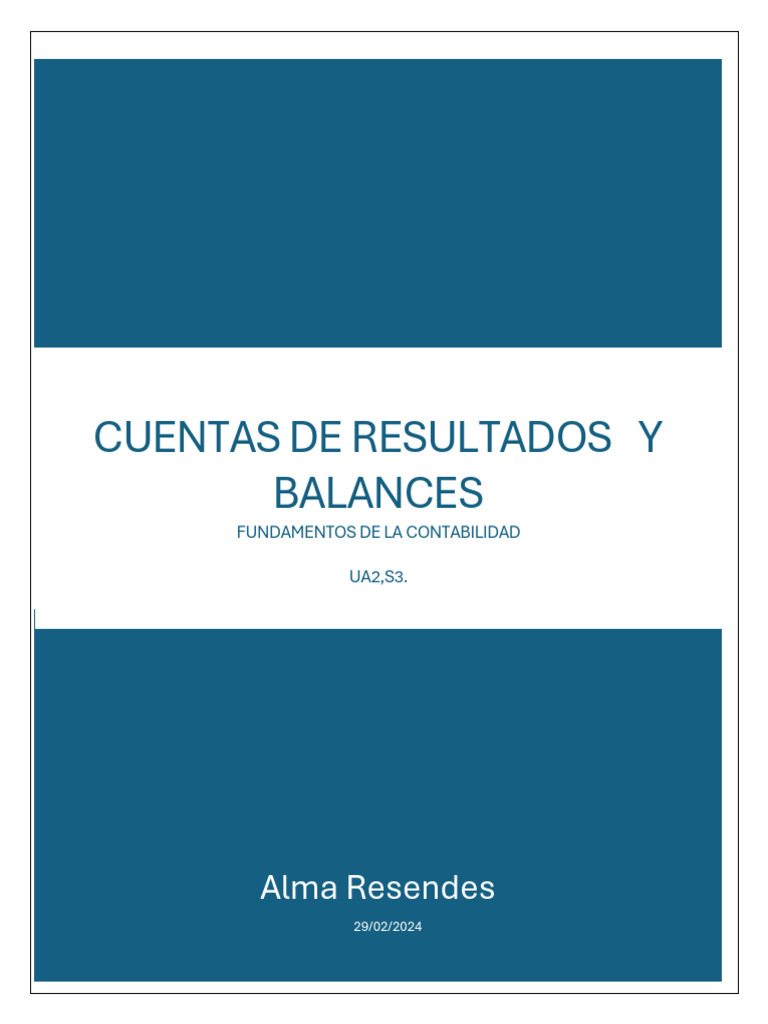 Cuentas de Balance y Resultados | PDF | Contabilidad | Hoja de balance
