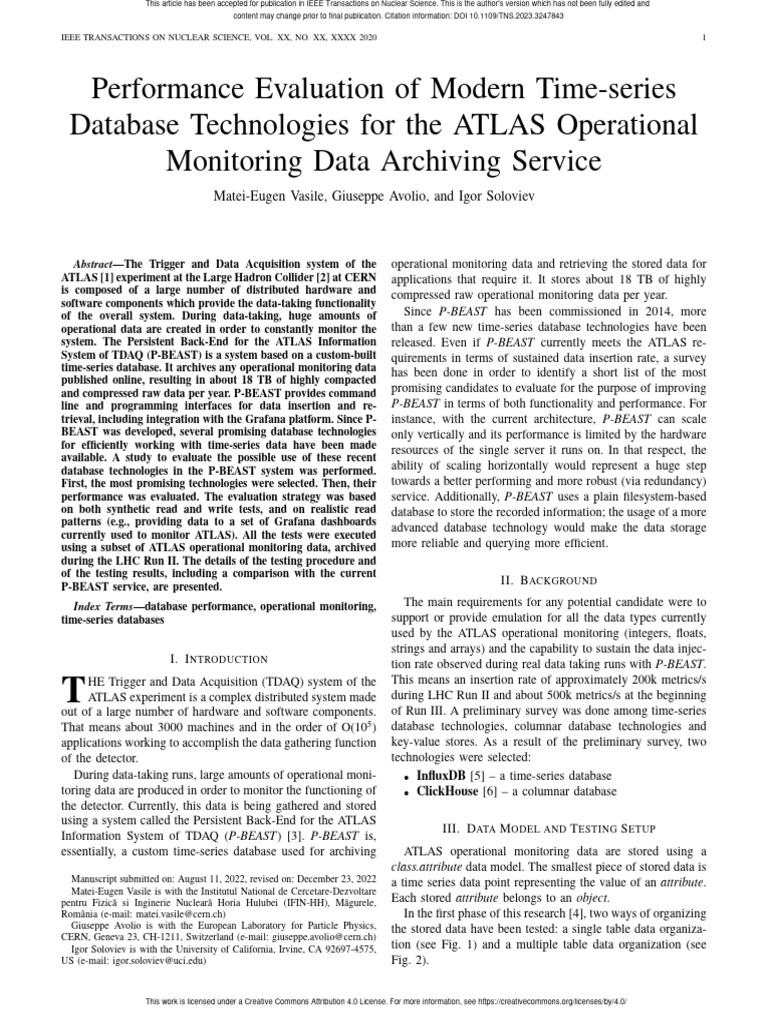 Evaluating Time-Series Databases for ATLAS | PDF | Databases | Data