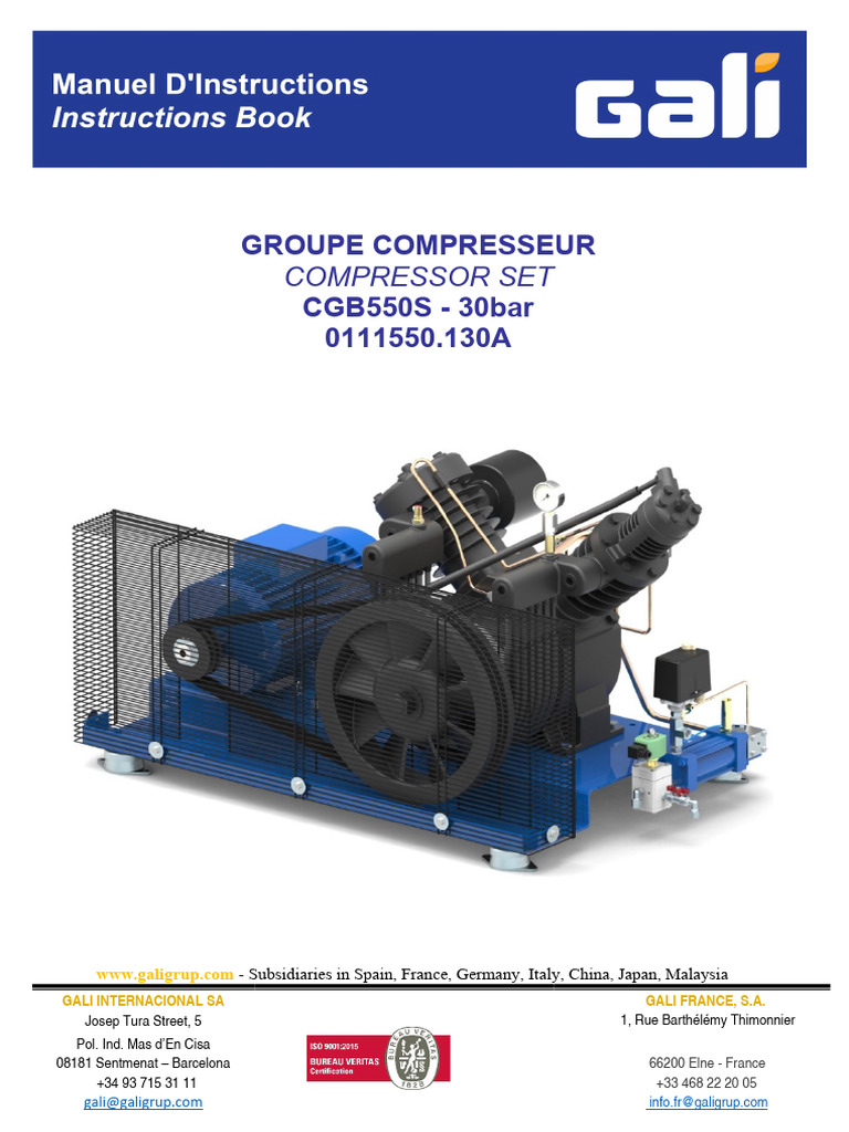Instructions Book Air Compressor - 0111550.130A - PL - CGB550 30bar ...