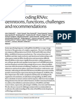 Long Non-Coding Rnas: Definitions, Functions, Challenges and Recommendations