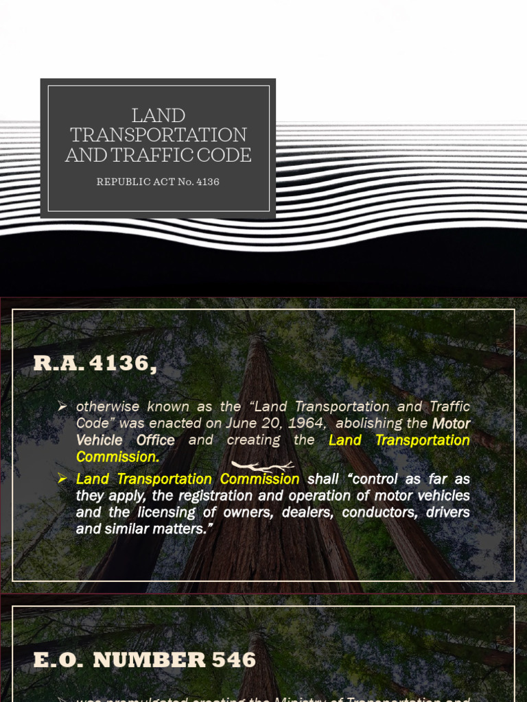 Land Transportation and Traffic Code OF THE PHILIPPINES PDF