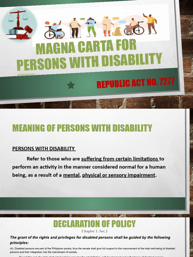 RA 7277: Magna Carta for PWDs | PDF | Employment | Disability