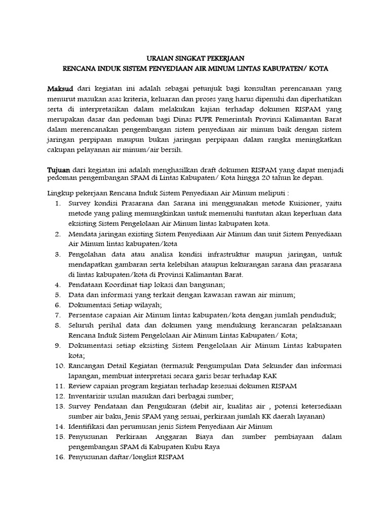 Rencana Induk RISPAM Kalimantan Barat | PDF | Komputer | Teknologi ...