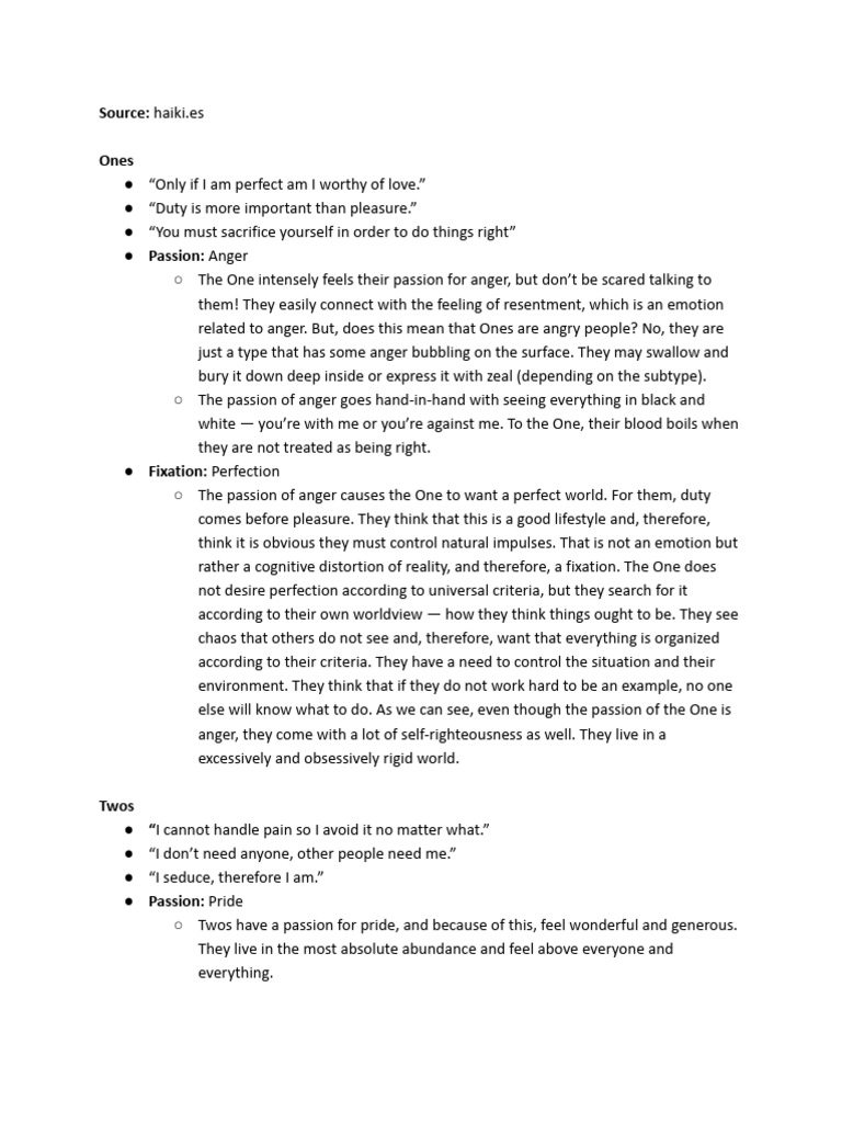 Enneagram Passions, Fixations, and Crazy Ideas PDF Passion (Emotion