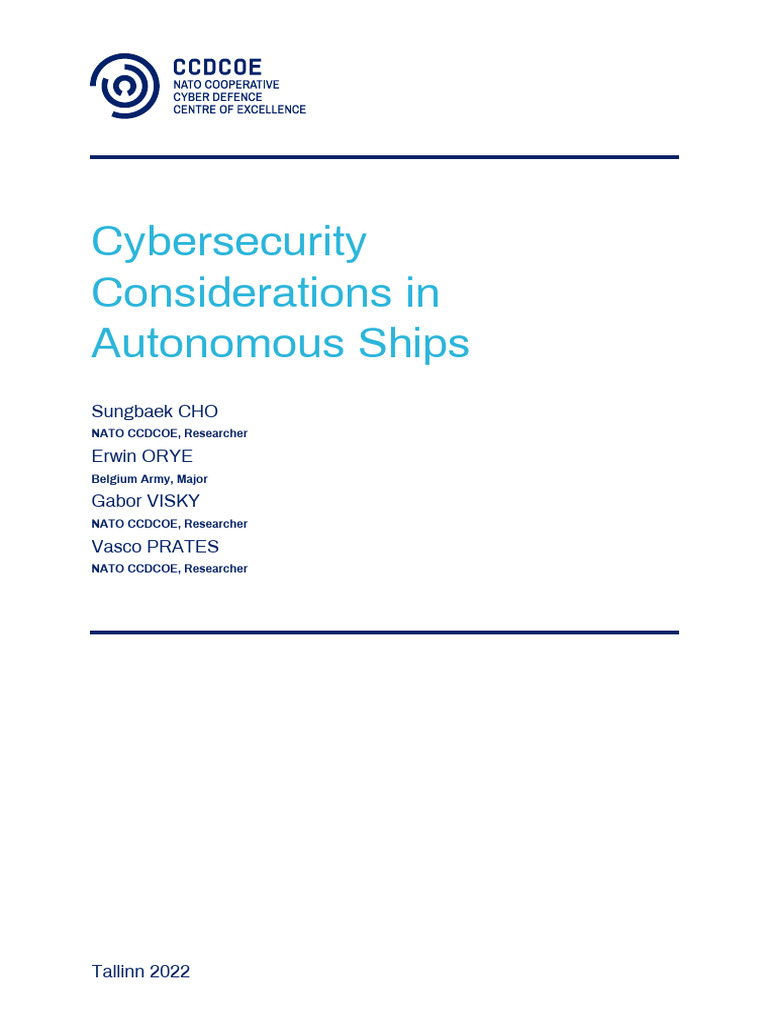 Cybersecurity Considerations in Autonomous Ships | PDF | Computer ...