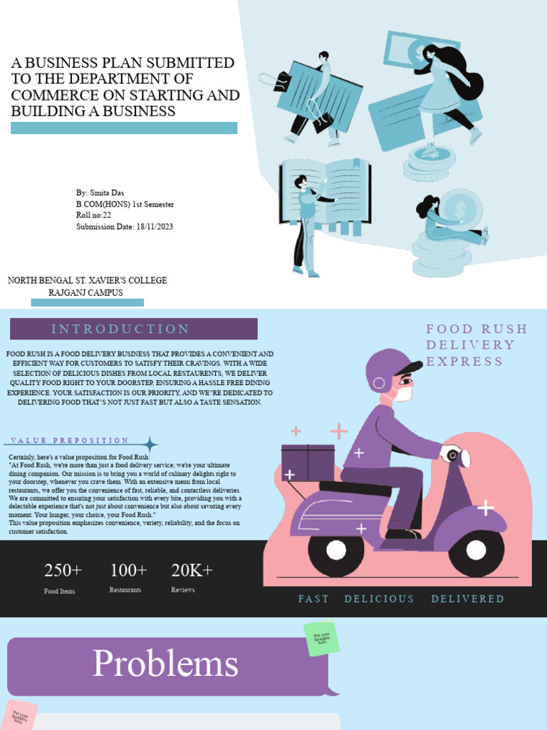 Food Rush Delivery Business Plan | PDF | Marketing | Restaurants