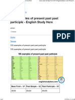 100 Examples of Present Past Past Participle - English Study Here