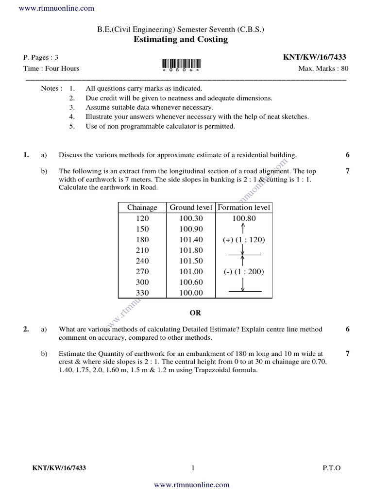 Civil Engineering Estimating Guide | PDF | Masonry | Civil Engineering