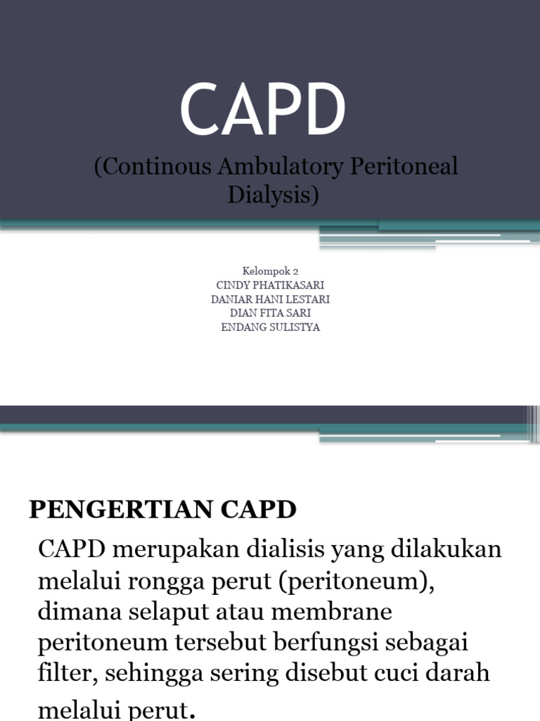 Pengertian dan Tujuan CAPD | PDF | Kesehatan Holistik | Sains & Matematika