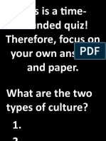 This Is A Time-Bounded Quiz! Therefore, Focus On Your Own Answer and Paper