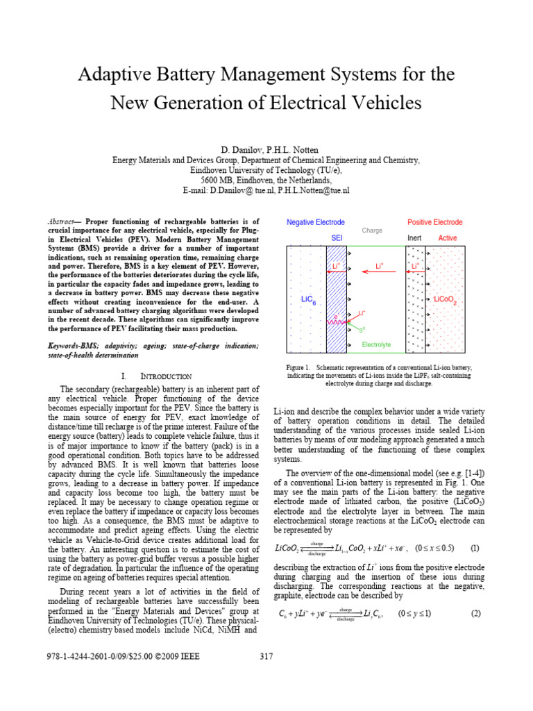 Adaptive BMS for Electric Vehicles | PDF | Rechargeable Battery ...
