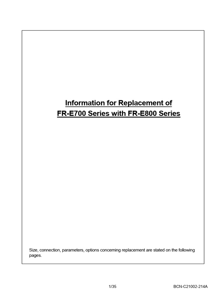 E700 E800 Replacement | PDF | Frequency | Hertz