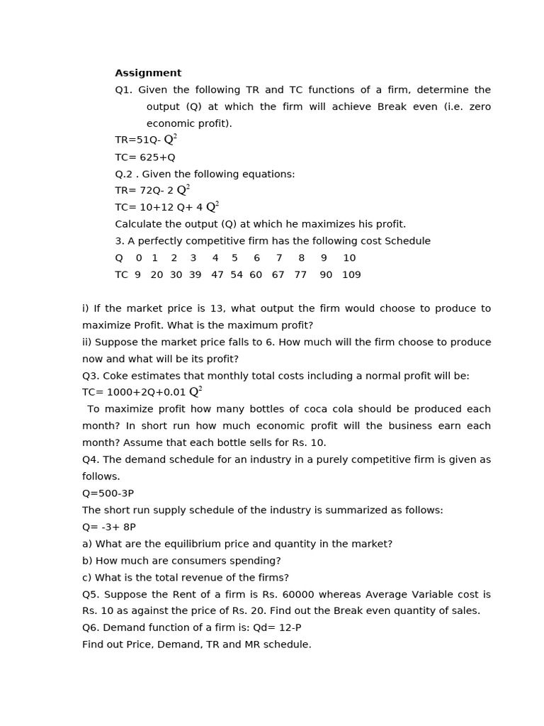 Economic Analysis of Firm Profit Maximization | PDF | Profit (Economics ...