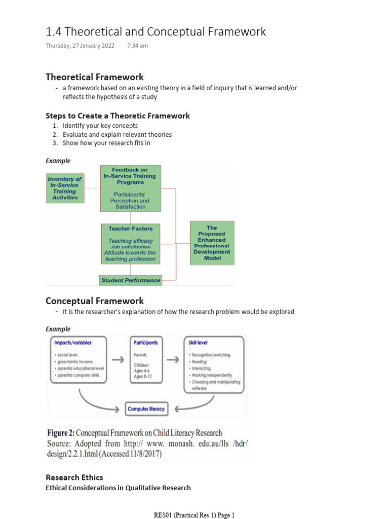 Theoretical and Conceptual Frameworks | PDF | Theory | Science