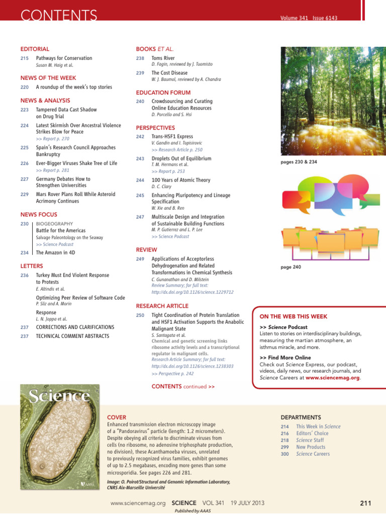 Science Magazine July 2013 Highlights | PDF | Virus | Proteins