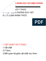 I. Vật Chất Và Ý Thức Ii. Phép Biện Chứng Duy Vật Iii. Lý Luận Nhận Thức