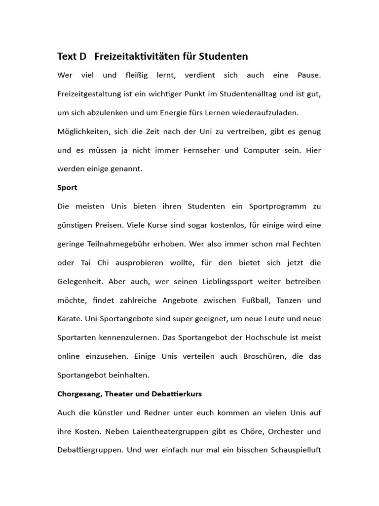 Lektion 15 Text D | PDF