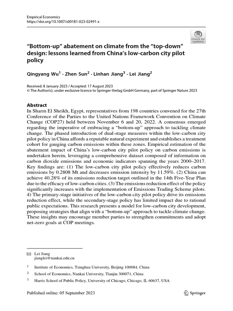 China’s Low-Carbon City Policy Impact | PDF | Low Carbon Economy ...