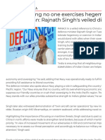 India Ensuring No One Exercises Hegemony in Indian Ocean - Rajnath Singh's Veiled Dig at China - Times of India