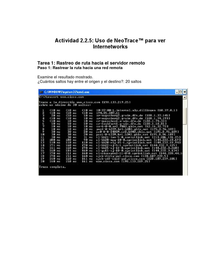 Uso de NeoTrace en Rastreo de Rutas | PDF