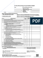 Checklist For The Application of Electronics Permit