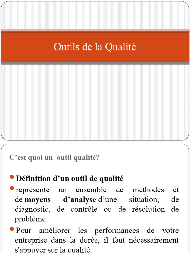 Outils de la Qualité en Entreprise | PDF | Management de la qualité ...