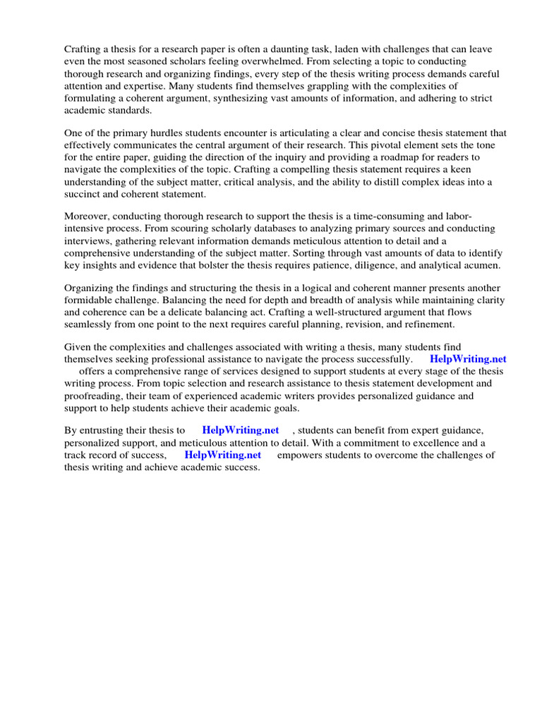 How To Write A Thesis For A Research Paper | PDF | Essays | Thesis