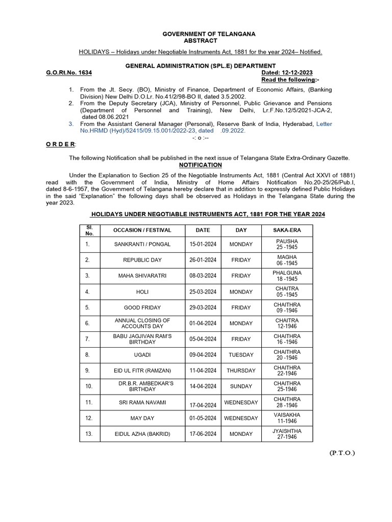 holiday on 17 september 2024 in telangana