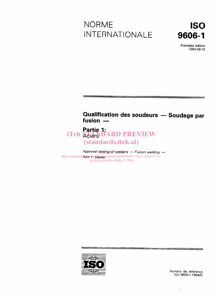 Qualification des soudeurs ISO 9606-1 | PDF | Construction | Soudage