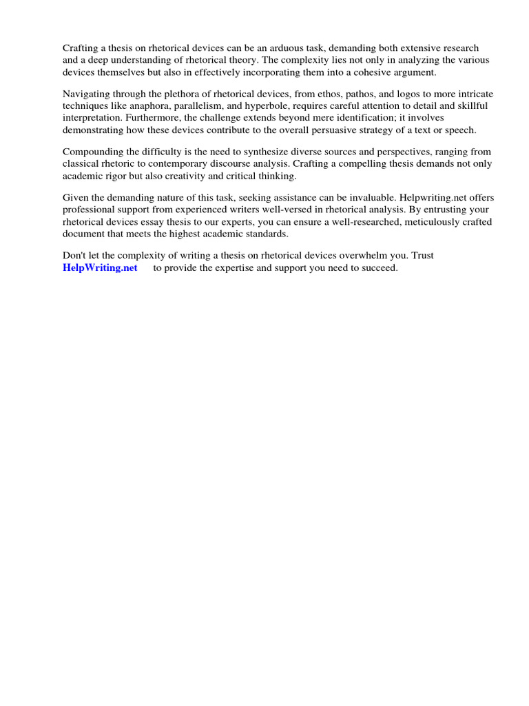 Rhetorical Devices Essay Thesis | PDF | Rhetoric | Essays