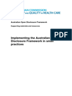 Implementing The Australian Open Disclosure Framework in Small Practices